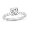 Thumbnail Image 1 of Cushion-Cut Certified Center Diamond 2-5/8 CT. T.W. Engagement Ring in 14K White Gold (G/VS2)