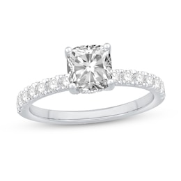Cushion-Cut Certified Center Diamond 3-1/2 CT. T.W. Engagement Ring in 14K White Gold (G/SI2)