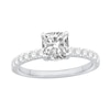 Thumbnail Image 1 of Cushion-Cut Certified Center Diamond 3-1/2 CT. T.W. Engagement Ring in 14K White Gold (F/SI1)