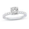 Thumbnail Image 1 of Cushion-Cut Certified Center Diamond 3-3/4 CT. T.W. Engagement Ring in 14K White Gold (D/SI2)