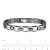 Thumbnail Image 4 of Men's 10.28mm Multi-Finish Bevelled Edge Link Bracelet in Tungsten and Black IP with Stainless Steel Clasp - 8.5&quot;