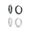 Thumbnail Image 1 of Men's 15.0mm Tube Hoop Earrings Set in Stainless Steel and Black IP