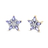 Thumbnail Image 0 of Marquise Tanzanite and 1/5 CT. T.W. Diamond Star Flower Stud Earrings in 14K Gold