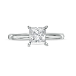 1 CT. Certified Princess-Cut Lab-Created Diamond Solitaire Engagement ...