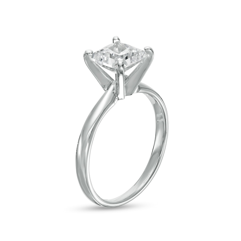 5.5 Ctw Solitaire Princess-Cut Engagement Ring in 18K Gold – Luxe