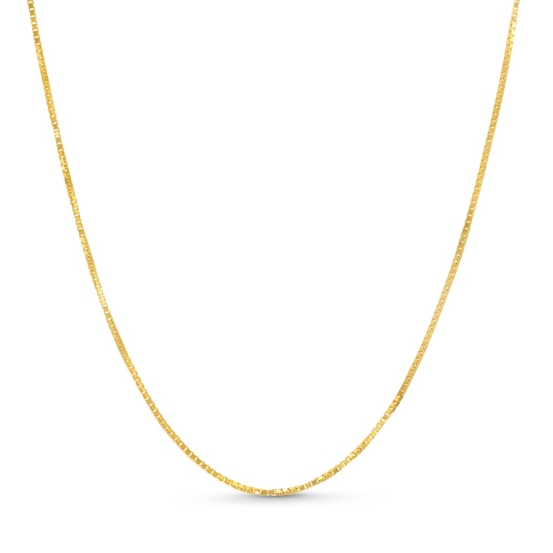 Main Image 1 of 0.90mm Box Chain Necklace in Solid 14K Gold - 20&quot;