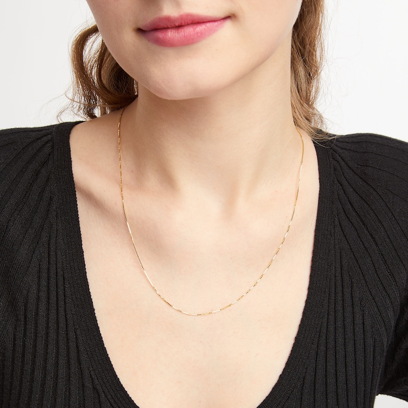 Main Image 2 of 0.90mm Box Chain Necklace in Solid 14K Gold - 20&quot;