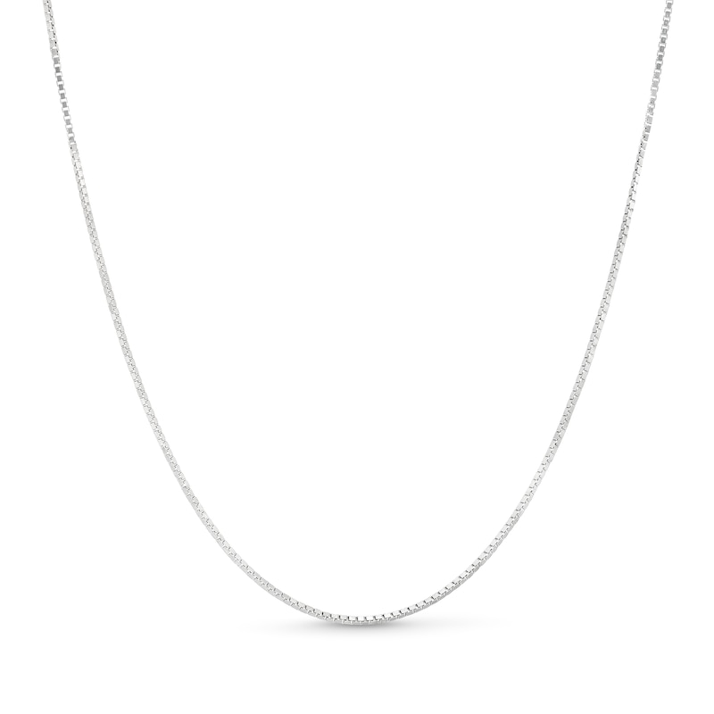 Main Image 1 of 0.90mm Box Chain Necklace in Solid 14K White Gold - 20&quot;