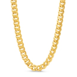 7.8mm Cuban Curb Chain Necklace in Hollow 10K Gold - 24&quot;