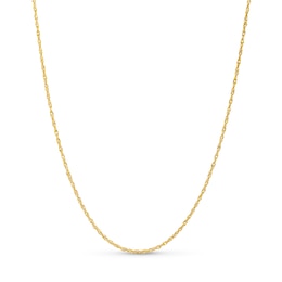 1.0mm Adjustable Singapore Chain Necklace in Solid 14K Gold - 22&quot;