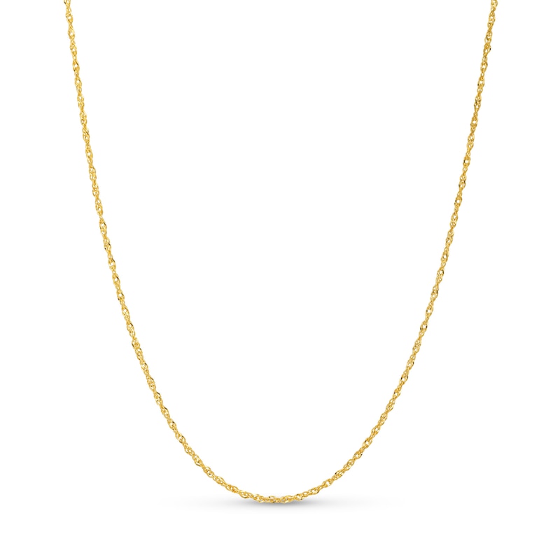 Main Image 1 of 1.0mm Adjustable Singapore Chain Necklace in Solid 14K Gold - 22&quot;