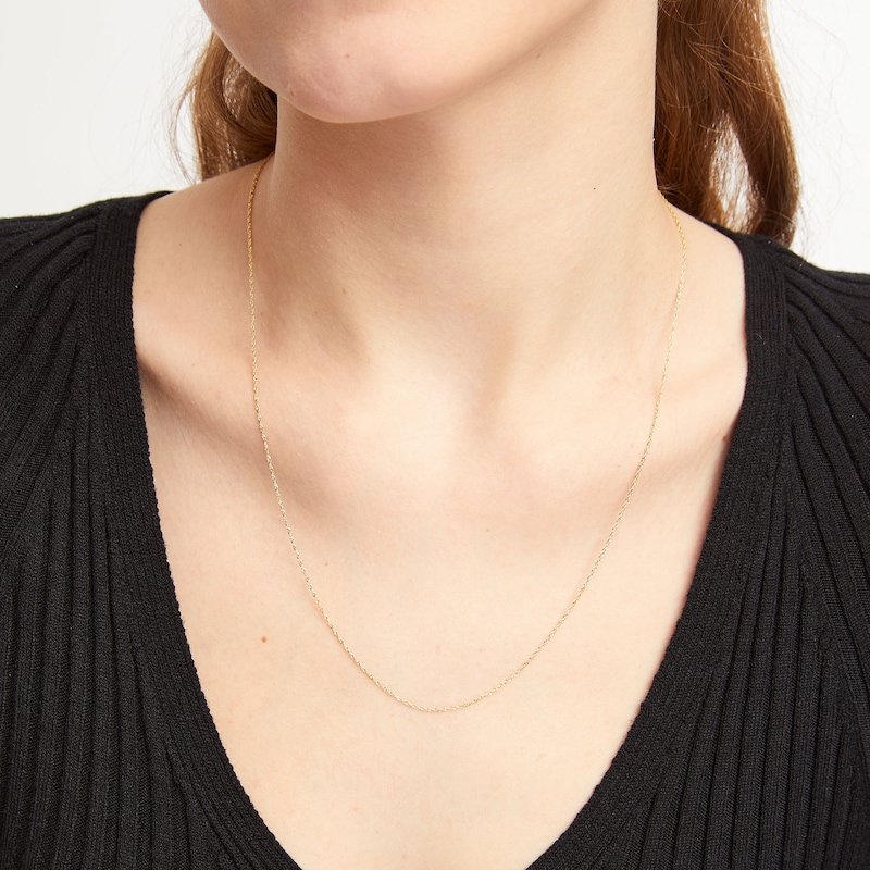 Main Image 2 of 1.0mm Adjustable Singapore Chain Necklace in Solid 14K Gold - 22&quot;