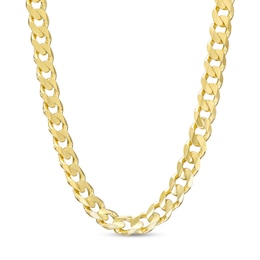 7.4mm Curb Chain Necklace in Solid 10K Gold - 24&quot;