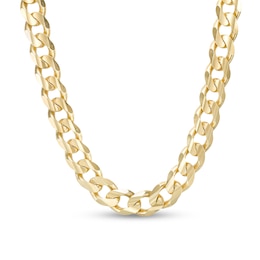 8.9mm Curb Chain Necklace in Solid 10K Gold - 24&quot;
