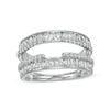 Thumbnail Image 1 of 1-1/4 CT. T.W. Baguette and Round Diamond Alternating Double Row Solitaire Enhancer in 14K White Gold