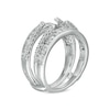 Thumbnail Image 2 of 1-1/4 CT. T.W. Baguette and Round Diamond Alternating Double Row Solitaire Enhancer in 14K White Gold