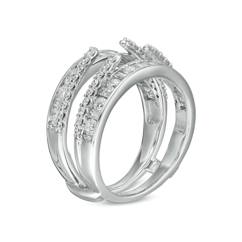 14KT White/rose Gold Finish Enhancer Ring, 0.50CT Round Diamond Cut Wedding  Engagement Guard Enhancer Band, Fashion Enhancer Ring for Women 