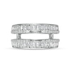 Thumbnail Image 3 of 1-1/4 CT. T.W. Baguette and Round Diamond Alternating Double Row Solitaire Enhancer in 14K White Gold