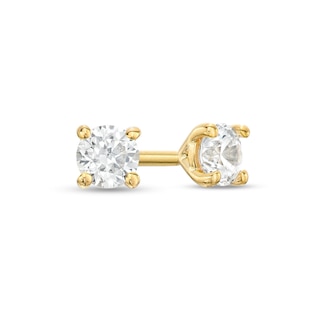 3/8ct tw Round Diamond Stud Earrings 14k Yellow Gold (L-M, I2-I3