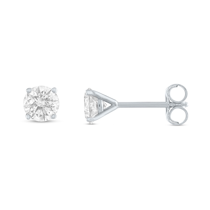 Main Image 2 of 1/4 CT. T.W. Diamond Solitaire Stud Earrings in 14K White Gold (J/I2)