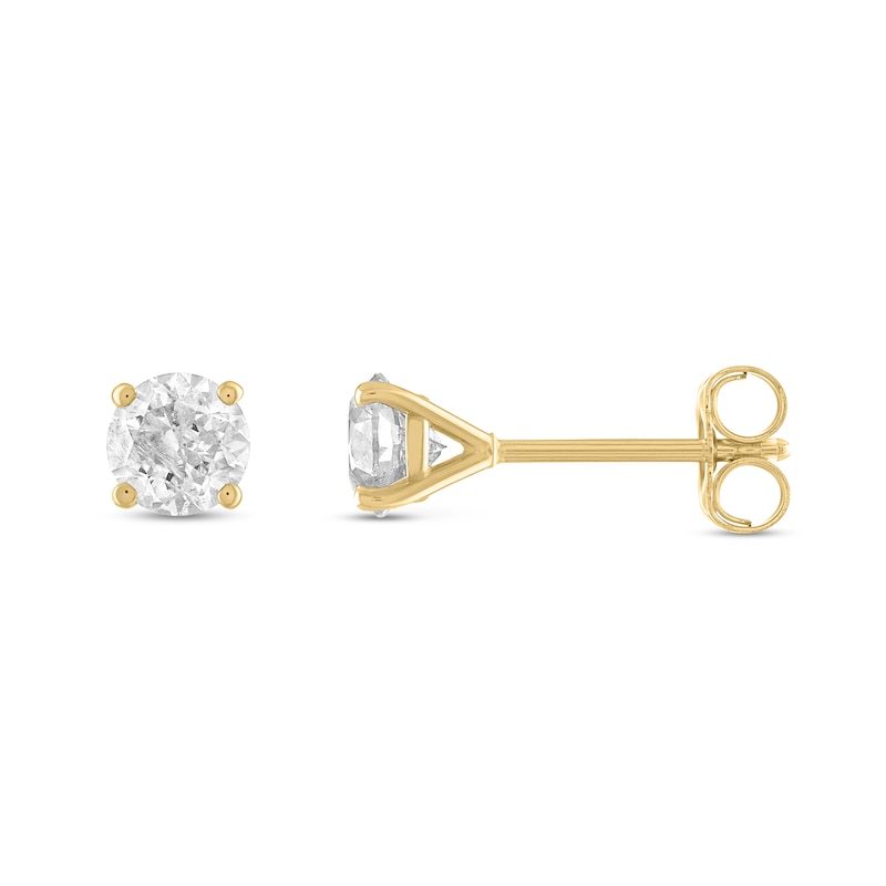 Main Image 2 of 1/4 CT. T.W. Diamond Solitaire Stud Earrings in 14K Gold (J/I2)