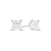 Thumbnail Image 1 of 1/2 CT. T.W. Certified Princess-Cut Diamond Solitaire Stud Earrings in 14K White Gold (I/I1)