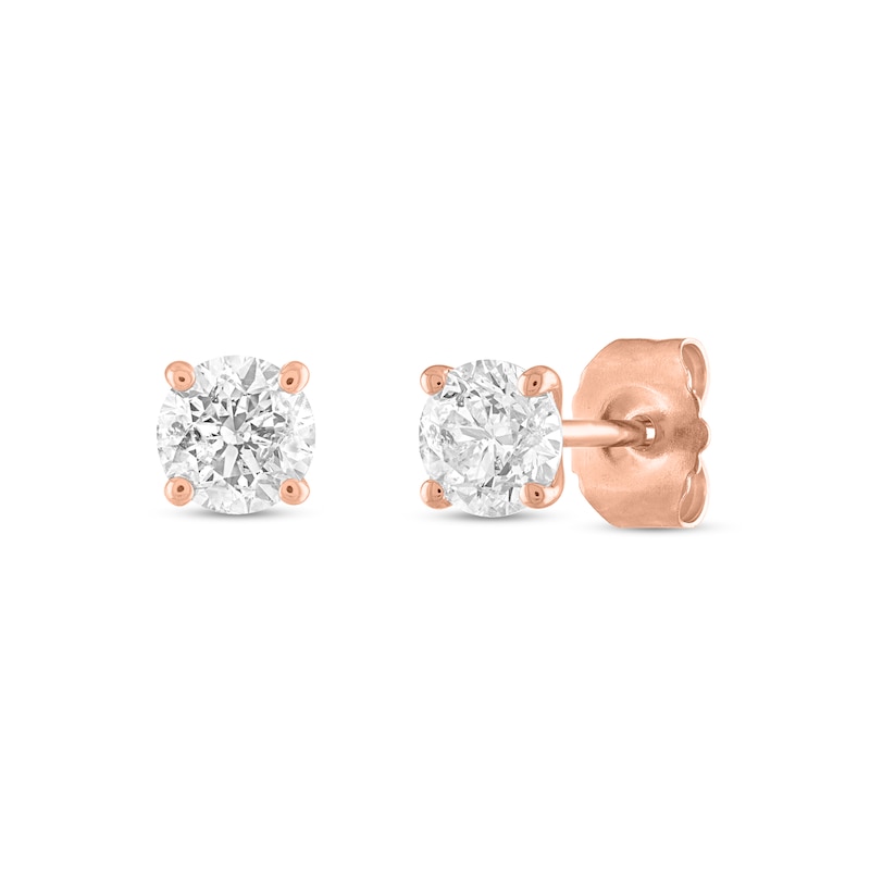 1/5 CT. T.W. Diamond Solitaire Stud Earrings in 14K Rose Gold | Zales ...