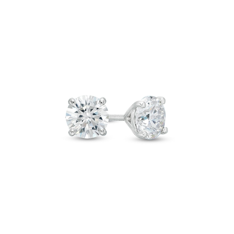 1 CT. T.W. Certified Diamond Solitaire Stud Earrings in 14K White Gold (I/I1)
