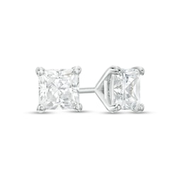 1 CT. T.W. Certified Princess-Cut Diamond Solitaire Stud Earrings in 14K White Gold (I/I1)