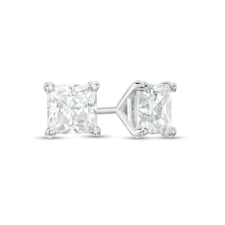 Princess Cut Diamond Earrings, Princess Cut Stud Earrings, 4 Carat –