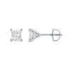 Thumbnail Image 2 of 1 CT. T.W. Certified Princess-Cut Diamond Solitaire Stud Earrings in 14K White Gold (I/I1)