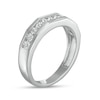 Thumbnail Image 2 of Men's 1/10 CT. T.W. Diamond Eleven Stone Wedding Band in Sterling Silver