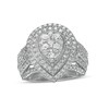 Thumbnail Image 1 of 2 CT. T.W. Composite Pear-Shaped Diamond Double Frame Vintage-Style Engagement Ring in 10K white Gold