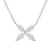 Thumbnail Image 1 of 1/20 CT. T.W. Diamond Flower Necklace in 14K White Gold - 16&quot;