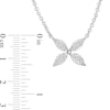 Thumbnail Image 2 of 1/20 CT. T.W. Diamond Flower Necklace in 14K White Gold - 16&quot;