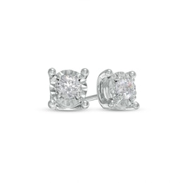 1/4 CT. T.W. Diamond Solitaire Cushion-Shaped Stud Earrings in Sterling Silver (J/I3)