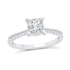 Thumbnail Image 1 of 1-1/2 CT. T.W. Princess-Cut Certified Diamond Engagement Ring in 14K White Gold (I/SI2)