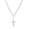 Thumbnail Image 1 of Diamond-Cut Cross Drop and Paper Clip Link &quot;Y&quot; Necklace in 10K Gold