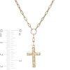 Thumbnail Image 3 of Diamond-Cut Cross Drop and Paper Clip Link &quot;Y&quot; Necklace in 10K Gold