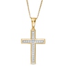 Thumbnail Image 1 of Men's 1/2 CT. T.W. Diamond Cross Pendant in 10K Gold - 22&quot;