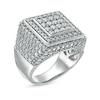 Thumbnail Image 2 of Men's 4 CT. T.W. Square Composite Diamond Double Frame Ring in 10K White Gold