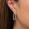 Thumbnail Image 1 of Glitter Enamel Paper Clip Drop Earrings in 14K Gold
