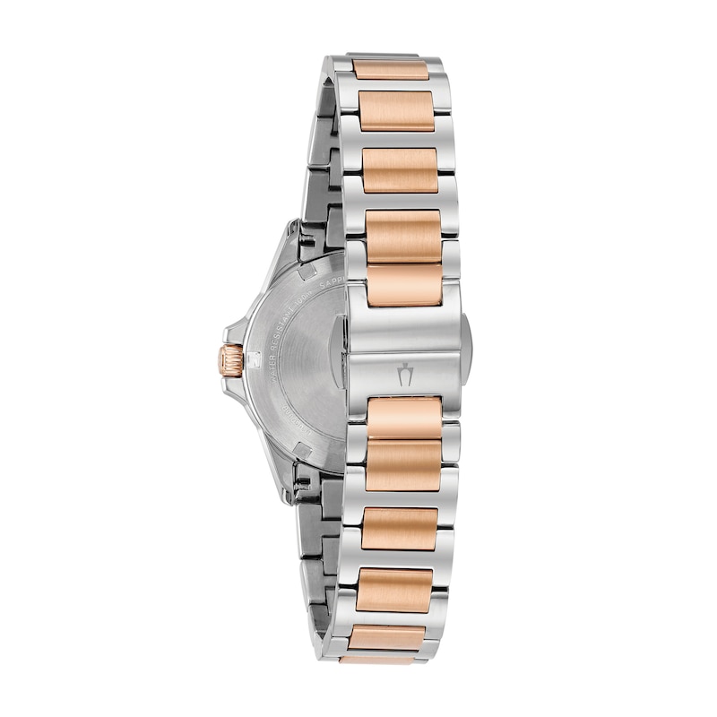 Main Image 4 of Ladies' Bulova Marine Star 1/10 CT. T.W. Diamond Two-Tone Watch with Mother-of-Pearl Dial (Model: 98R234)