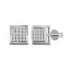 Thumbnail Image 0 of Men's 1/10 CT. T.W. Composite Diamond Square Stud Earrings in 14K White Gold