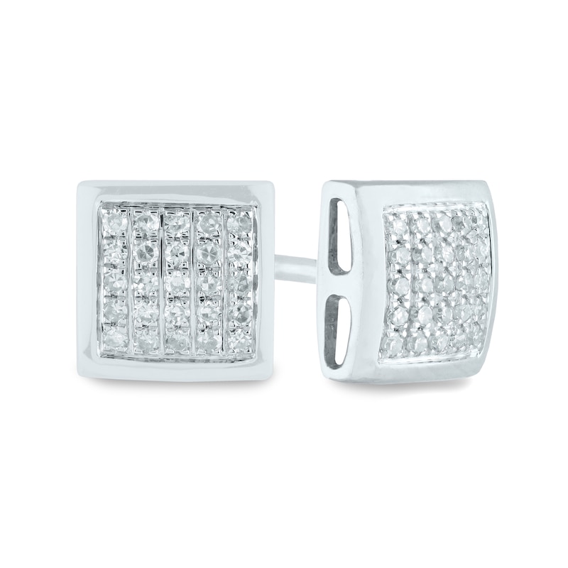1/6 CT. T.W. Composite Diamond Raised Square Stud Earrings in