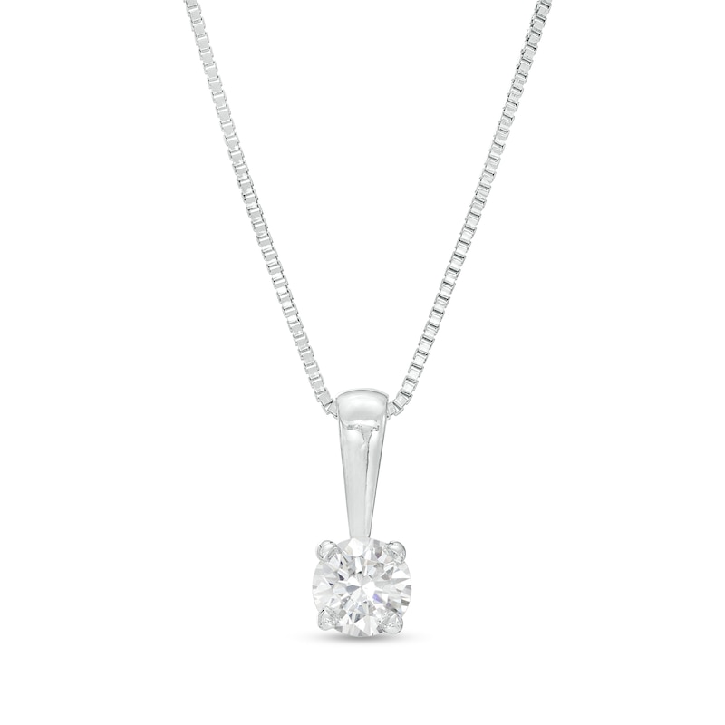 Main Image 1 of 1/4 CT. Certified Diamond Solitaire Pendant in 14K White Gold (J/I2)