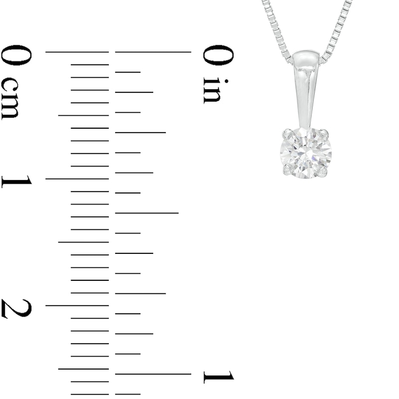 Main Image 3 of 1/4 CT. Certified Diamond Solitaire Pendant in 14K White Gold (J/I2)