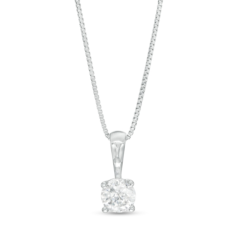 Main Image 1 of 1/3 CT. Certified Diamond Solitaire Pendant in 14K White Gold (J/I2)