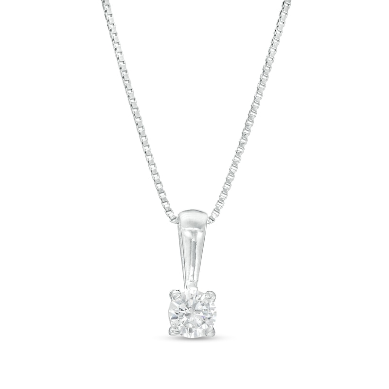 1/6 CT. Certified Diamond Solitaire Pendant in 14K White Gold (J/I2)