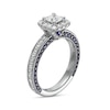 Thumbnail Image 2 of Vera Wang Love Collection Sapphire and 1 CT. T.W. Princess-Cut Diamond Frame Engagement Ring in 14K White Gold